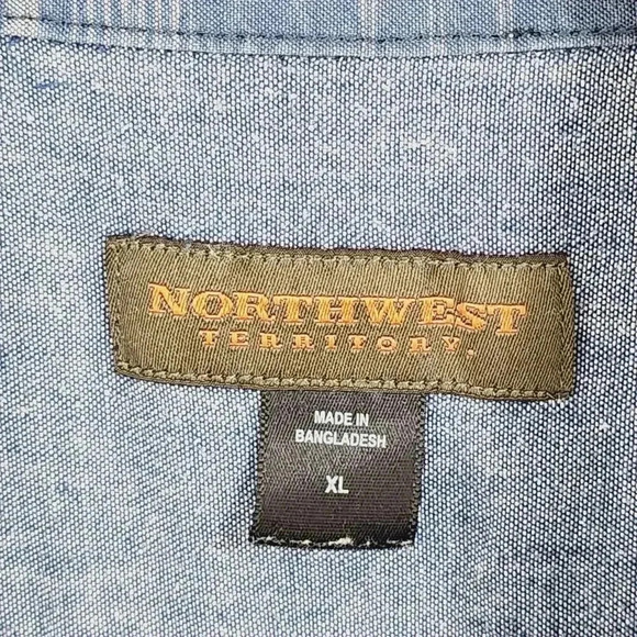 Northwest Territory Men's XL Short Sleeve Striped Button-Up Shirt 15PT - Picture 4 of 6